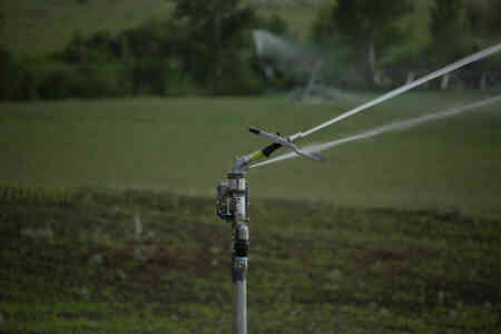 Nelson Irrigation's F100 Big Gun® Sprinkler with 800 Series Control Valve and TWIG® Wireless Controls