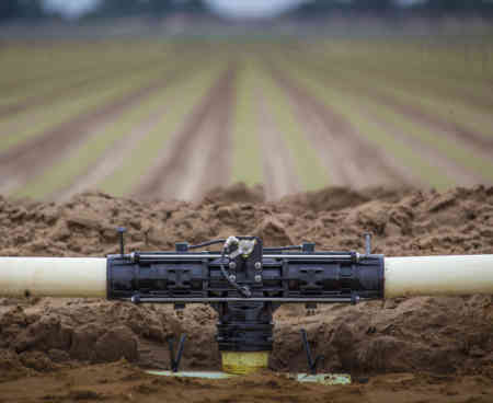Nelson Irrigation's 2" 1000 Series Control Valve in a tee configuration with Certa-Set pipe in California