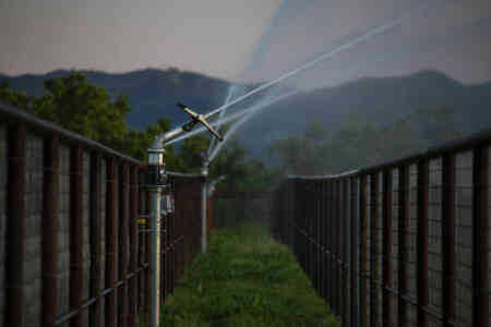 Nelson Irrigation's F150 Big Gun® Sprinklers, 1000 Series Control Valves and TWIG® Wireless system on a horse ranch in California