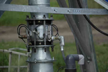 Nelson Irrigation's 800 Series Control Valve mounted at the pivot point of an irrigation system