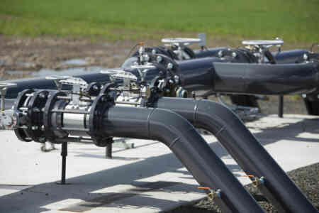Nelson Irrigation's 800 Series Control Valves at the headworks of a center pivot installation