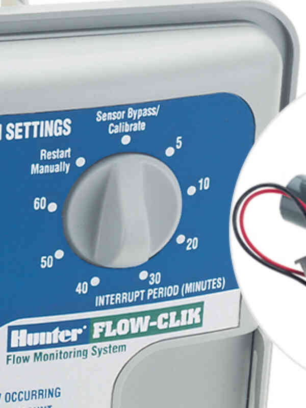Add high-flow shutoff capabilities to any irrigation controller with this simple, adjustable device.