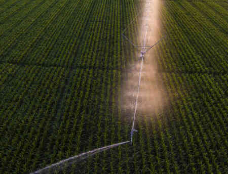 Nelson Irrigation's Up-Top O3030 Orbitor on a Center Pivot