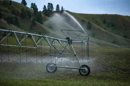 Nelson Irrigation's O3030 Orbitors on a Center Pivot in Hamilton Montana