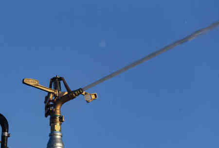 Nelson Irrigation's Part-Circle Impact Sprinkler at the End of a Center Pivot