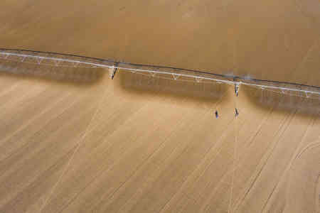 Center Pivot Dry Wheel Tracks for germination