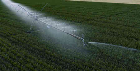 Nelson's R75 Sprinkler irrigating at the end of a Valley center pivot